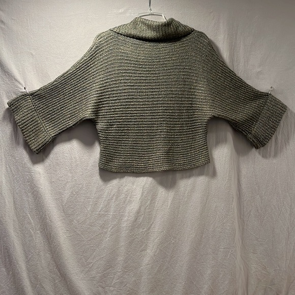 Olive Green with Gold Metallic Crop Sweater by INC International Concepts in XL - Picture 9 of 12